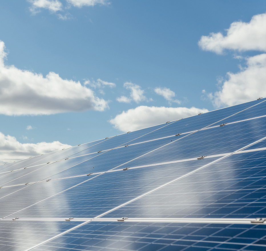 Close up of solar panels
